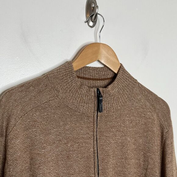 Smartwool Sparwood Half Zip Sweater Acorn Tan Mens Size XL Pullover Merino Wool - Picture 2 of 9